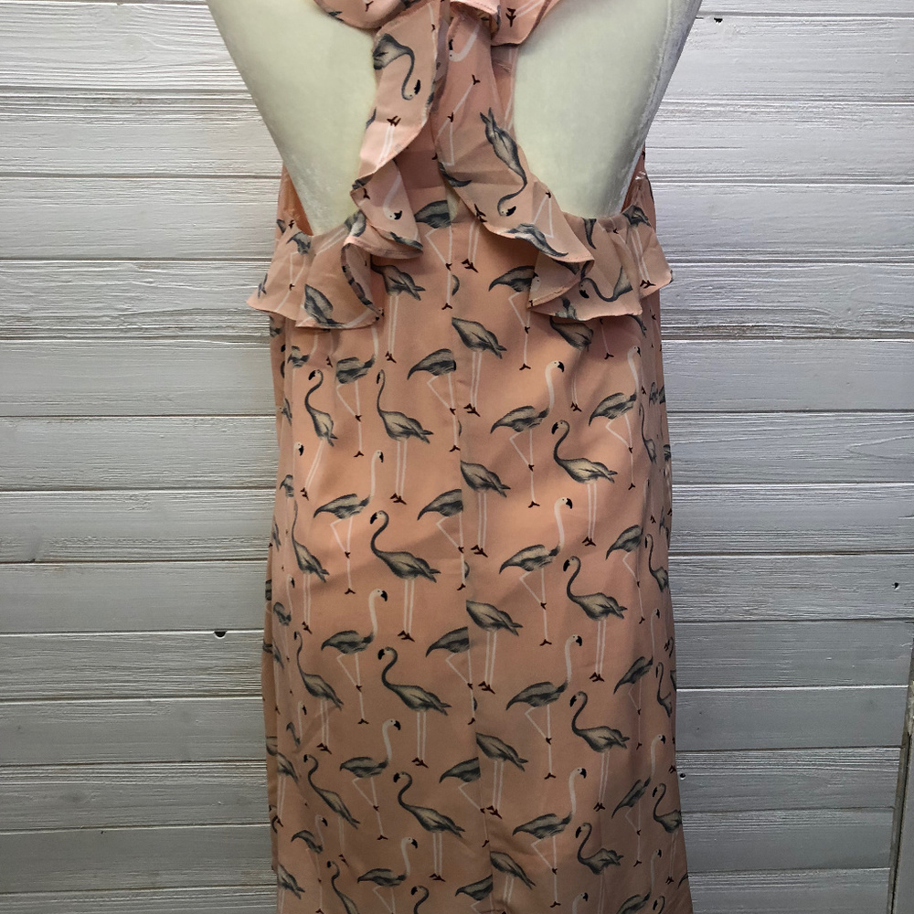 Flamingo Dress with Fun Ruffle Back - Picture 3 of 6